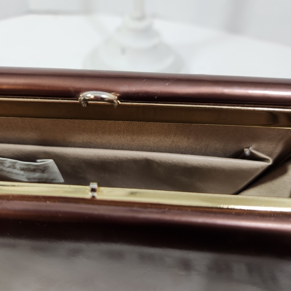 Town and country shoes pantent bronze brown vintage 50s 60s handbag evc - Picture 6 of 16